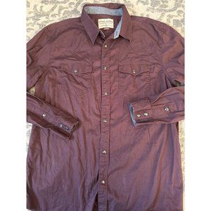 Cody James men's western ‎ shirt burgundy size large
